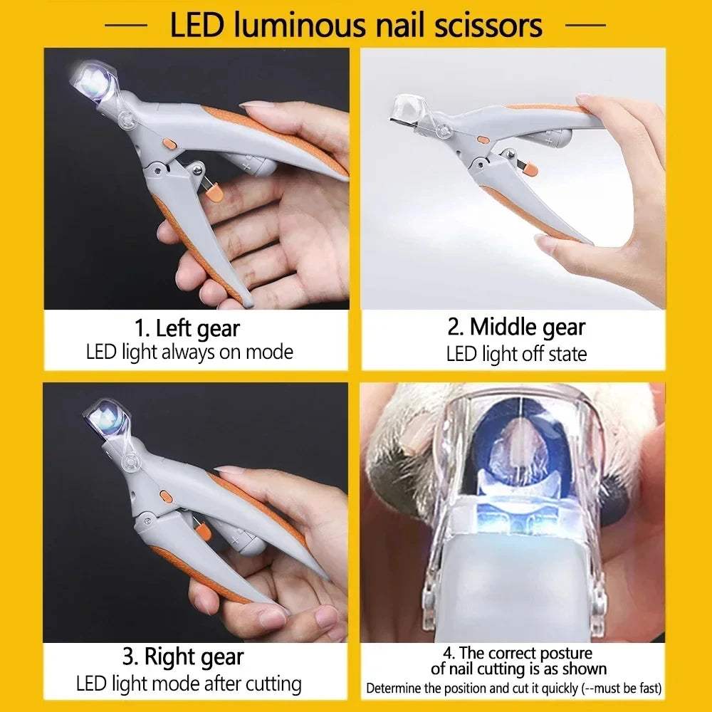 Pet Nail Clippers with LED Light