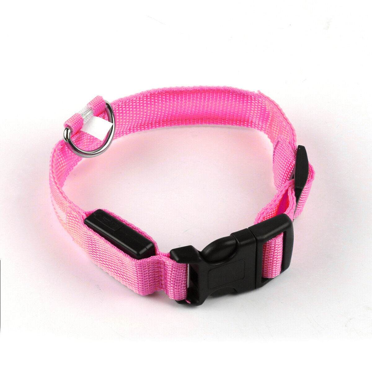 USB Rechargeable LED Dog Collar – Flashing Luminous Safety Light-up Nylon UK