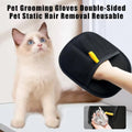Electrostatic Pet Hair Removal Gloves Brush , Double-Sided Pet Grooming Glove