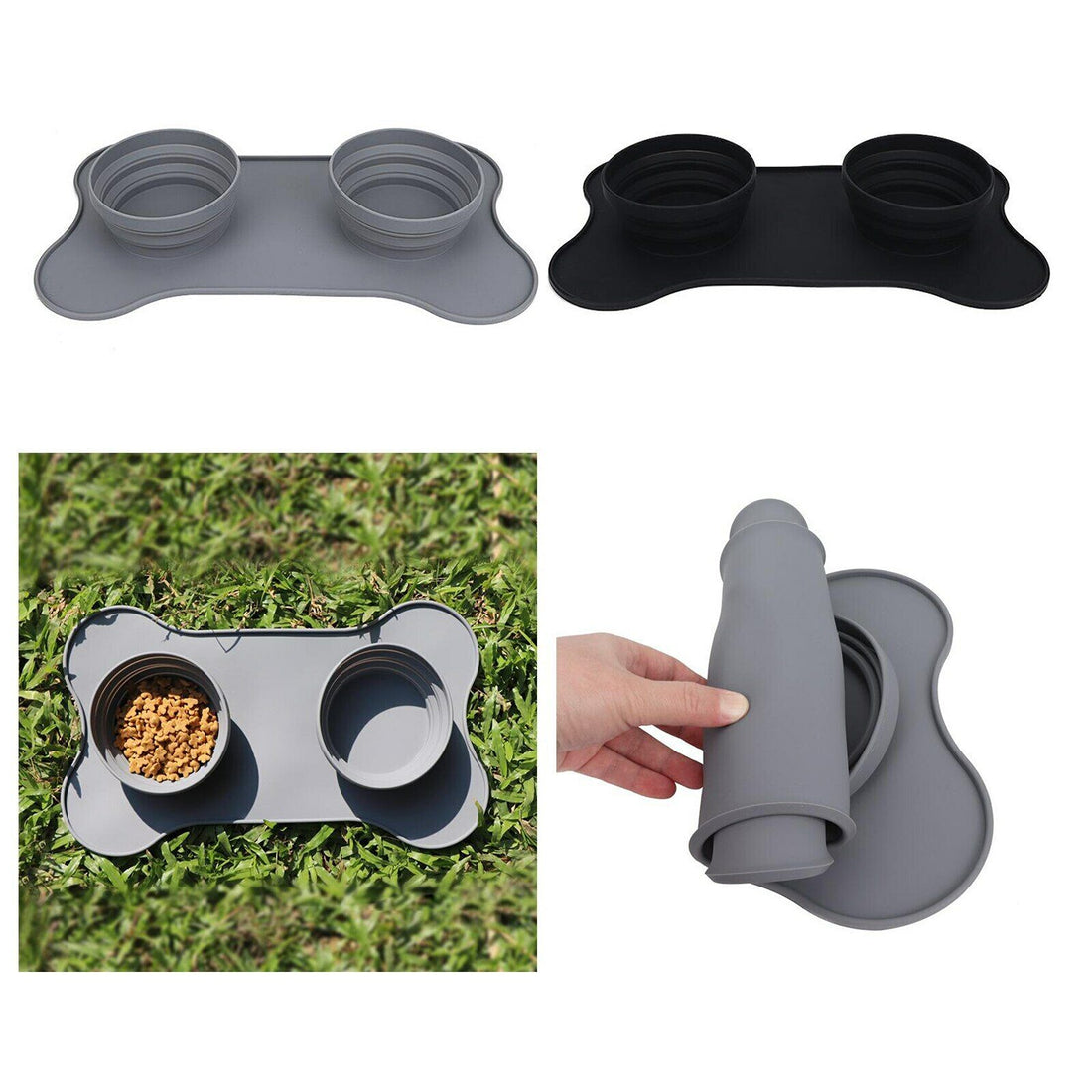 Collapsible Bowls Pet Dog Feeder Slow Food Eating Silicone Feeding Mat Placemat