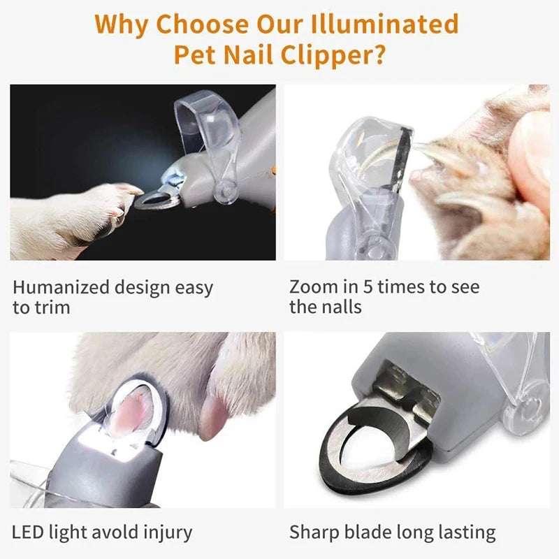 Pet Nail Clippers with LED Light