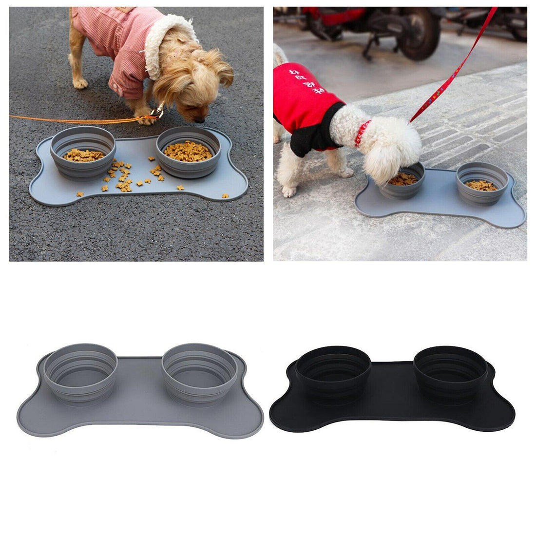 Collapsible Bowls Pet Dog Feeder Slow Food Eating Silicone Feeding Mat Placemat