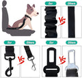 Dog Seat Belt Set, 3 Piece – Retractable Dog Car Harness, Adjustable Nylon Pet Safety Seat Belts, Heavy Duty & Elastic for Vehicle.