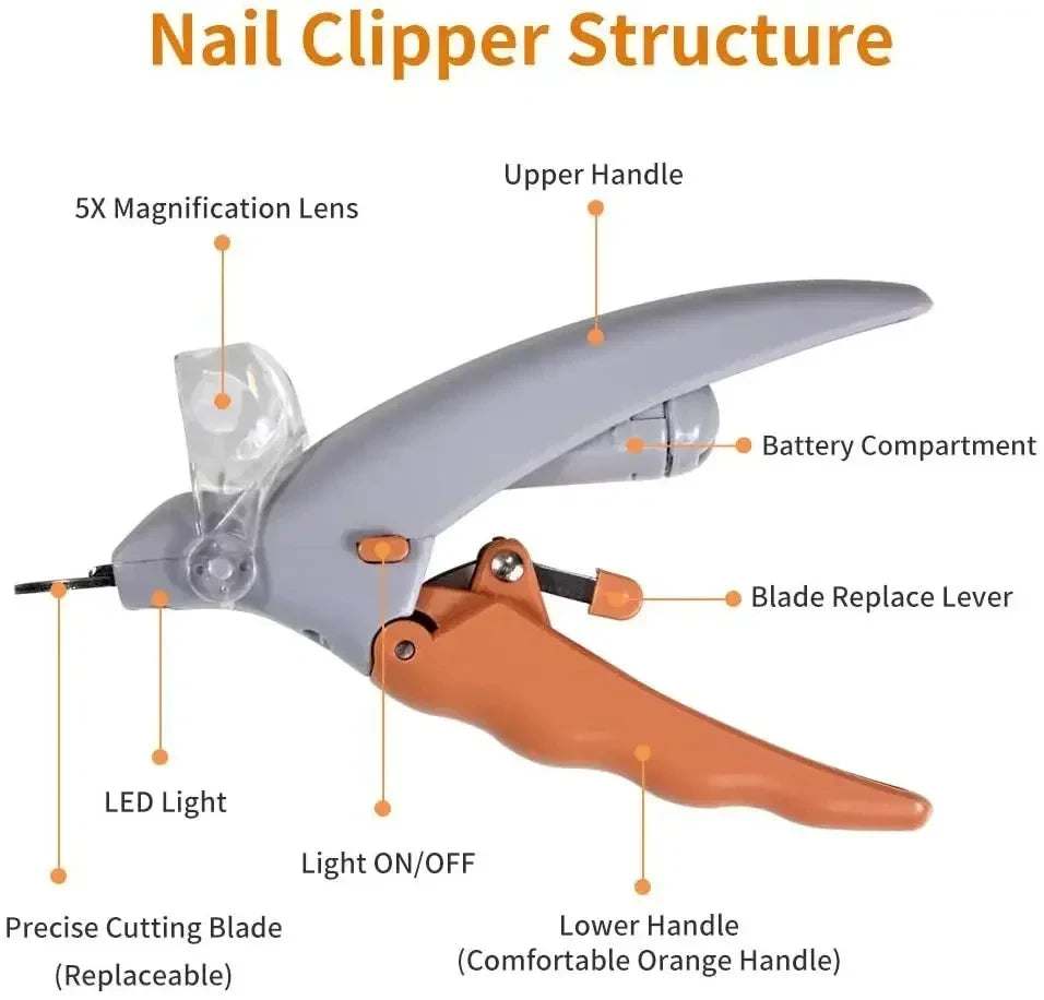 Pet Nail Clippers with LED Light