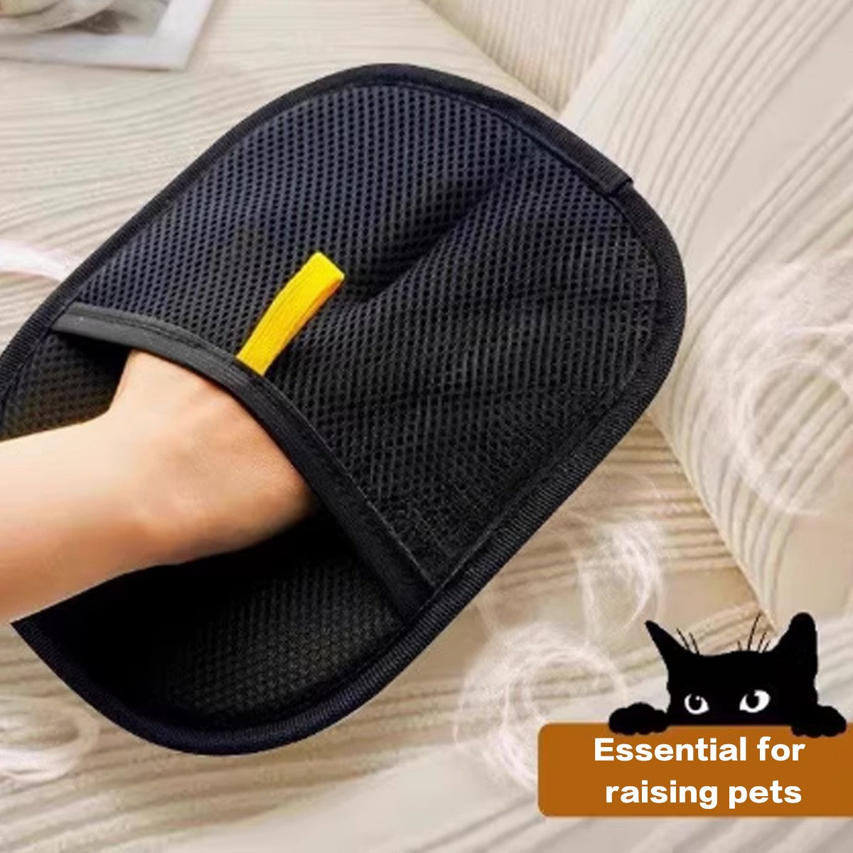 Electrostatic Pet Hair Removal Gloves Brush , Double-Sided Pet Grooming Glove