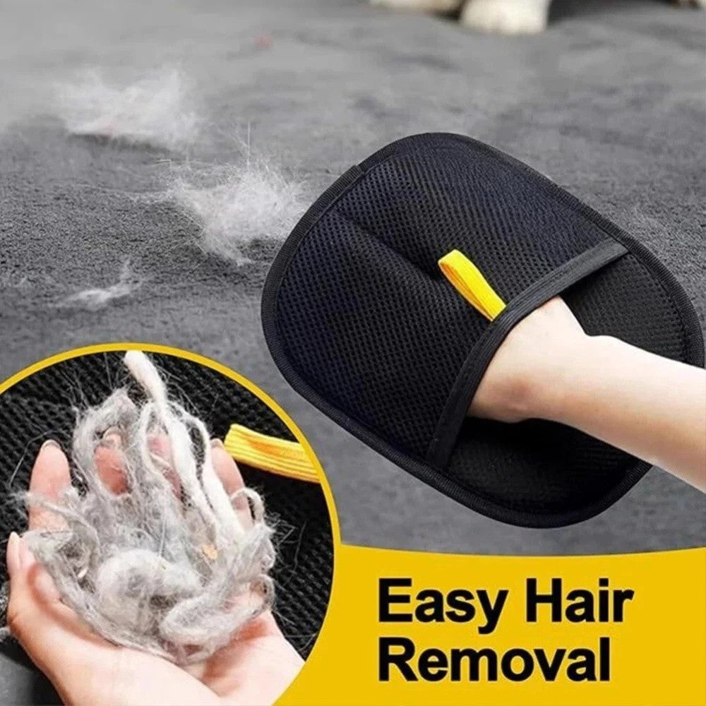 Electrostatic Pet Hair Removal Gloves Brush , Double-Sided Pet Grooming Glove