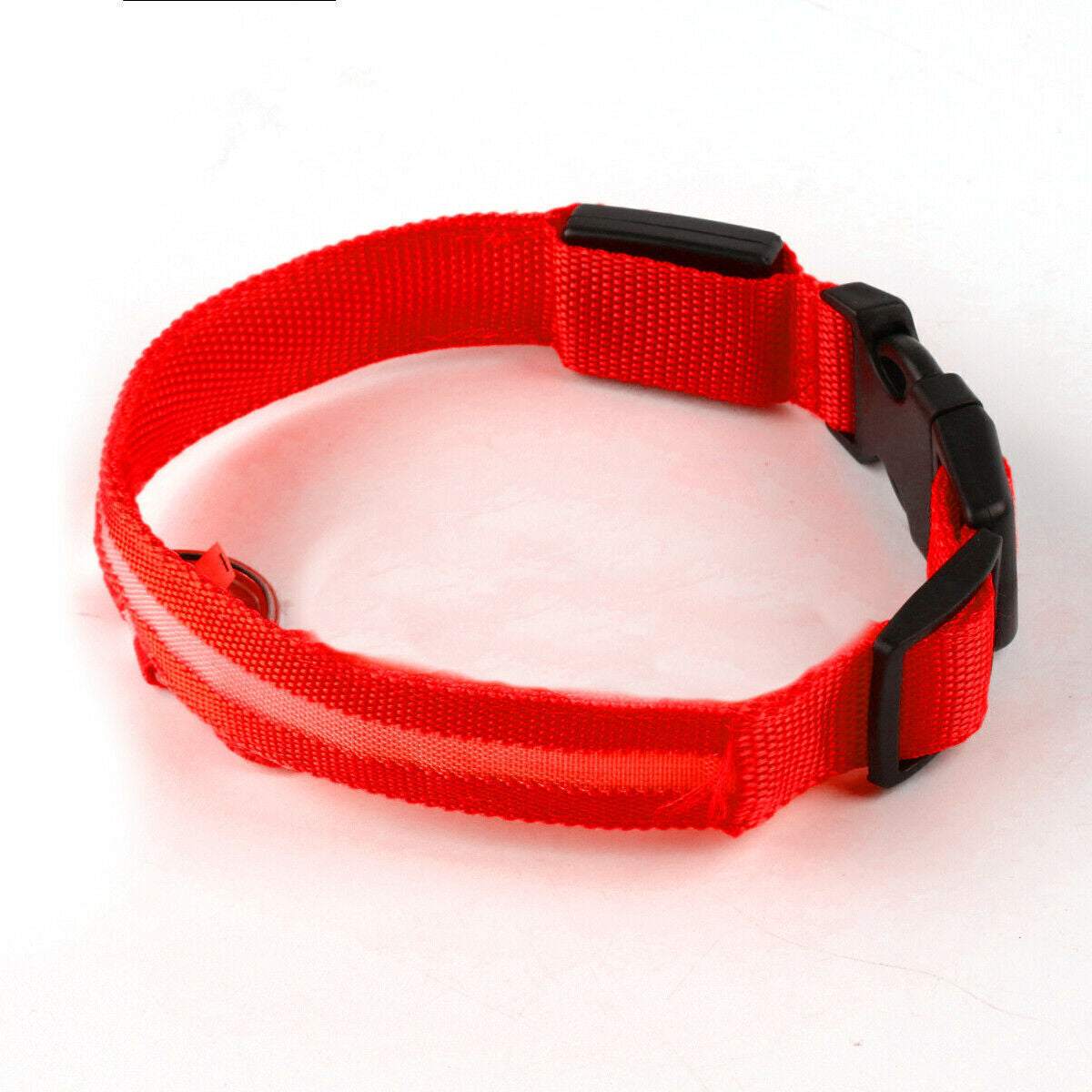 USB Rechargeable LED Dog Collar – Flashing Luminous Safety Light-up Nylon UK