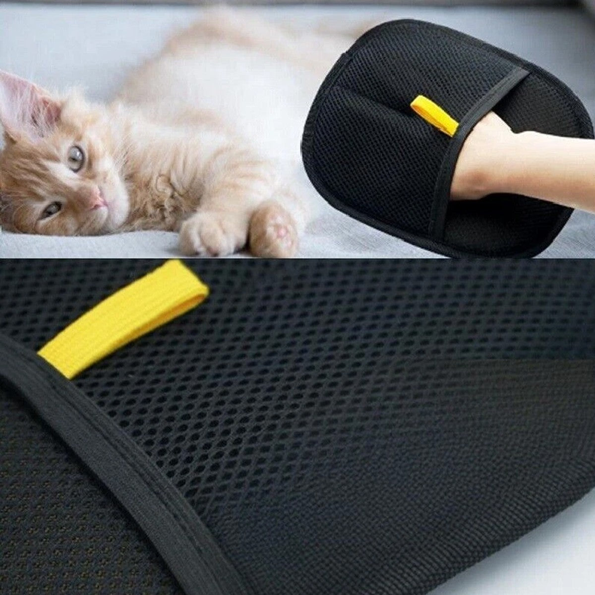 Electrostatic Pet Hair Removal Gloves Brush , Double-Sided Pet Grooming Glove